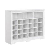 24 Shoe Cubby Console, Shoe Cabinet - White