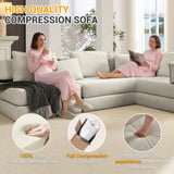 Modular L Shaped Floor Living Room Sofa Set With 6 Pillows