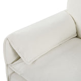 Oversized Chair With Movable Ottoman, Soft Upholstered Lounge Chair