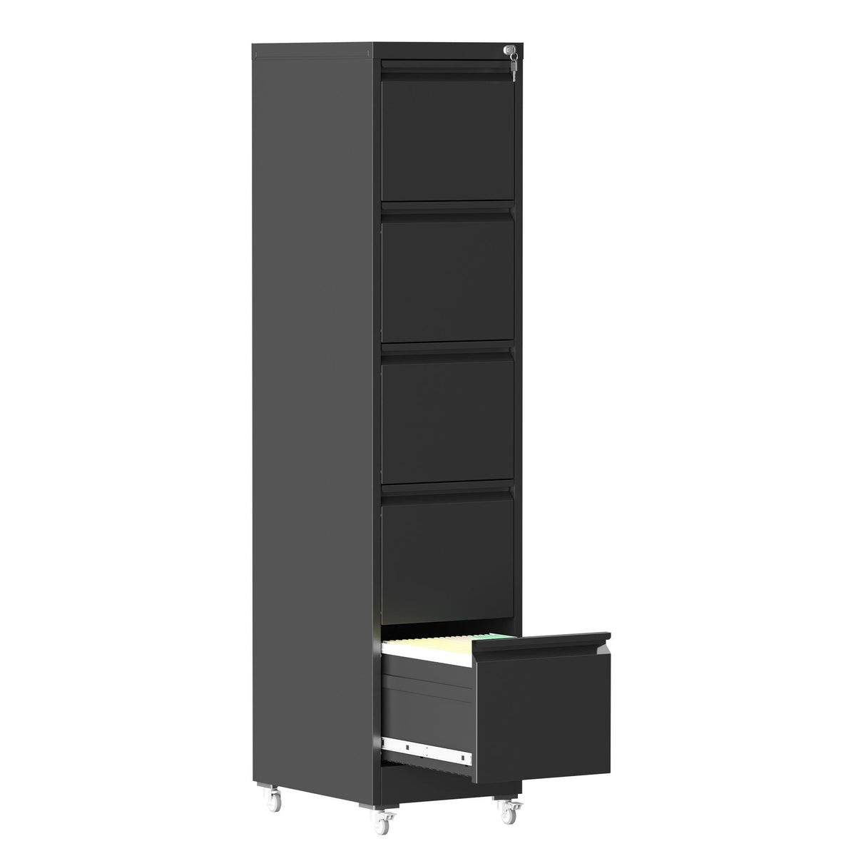 Drawer Metal Locking Vertical File Cabinet With Wheels Heavy Duty Lockable Storage