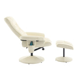 Recliner Chair With Ottoman, 360° Swivel Massage Lounge Chair With 5-Point Vibration & Heated Seat