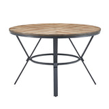 Contemporary Indoor Dining Set With Metal Legs, Birch, And Metal - Black / Natural