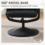 Recliner Chair With Ottoman, 360° Swivel Massage Lounge Chair With 5-Point Vibration & Heated Seat